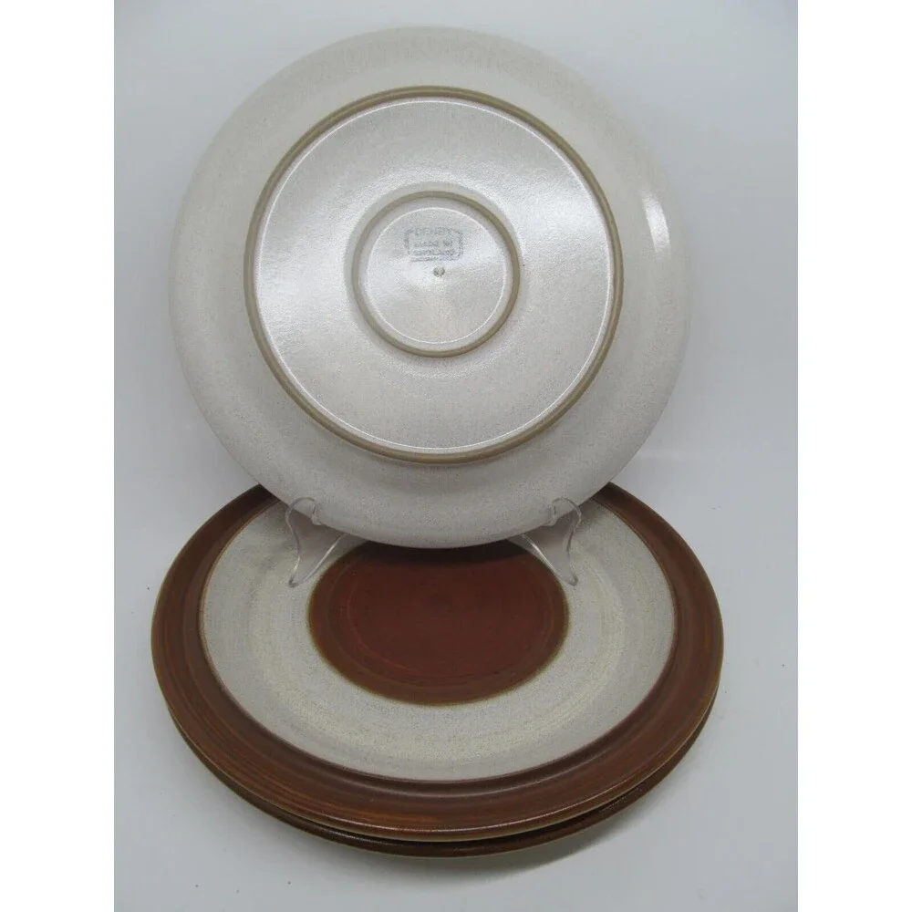 Denby Potters Wheel Rust Set Of 3 Vintage Brown And Tan 10